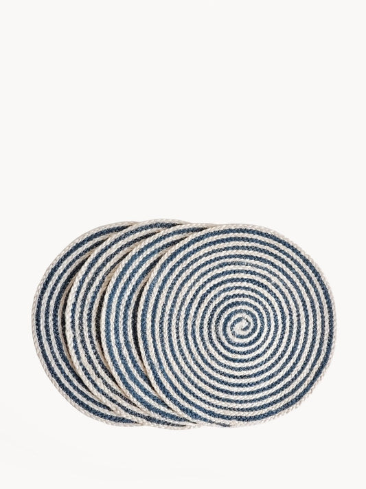 KORISSA Kata Spiral Placemat - Blue (Set of 4)