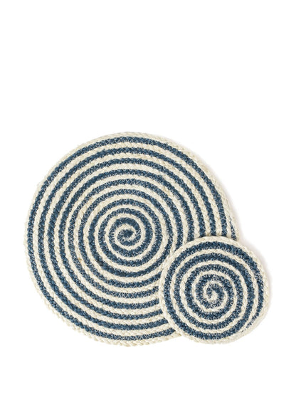 KORISSA Kata Spiral Placemat - Blue (Set of 4)