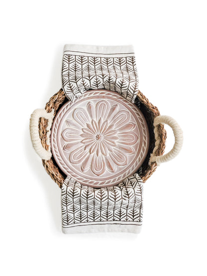 KORISSA Bread Warmer & Basket Gift Set with Tea Towel - Vintage Flower