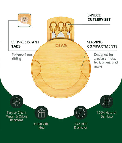 Royal Craft Wood Round Cheese Board