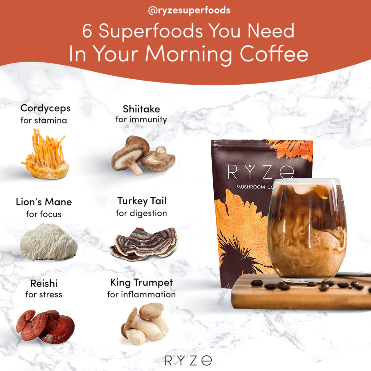 Ryze Mushroom Coffee (30 Servings) - Clearance Sale