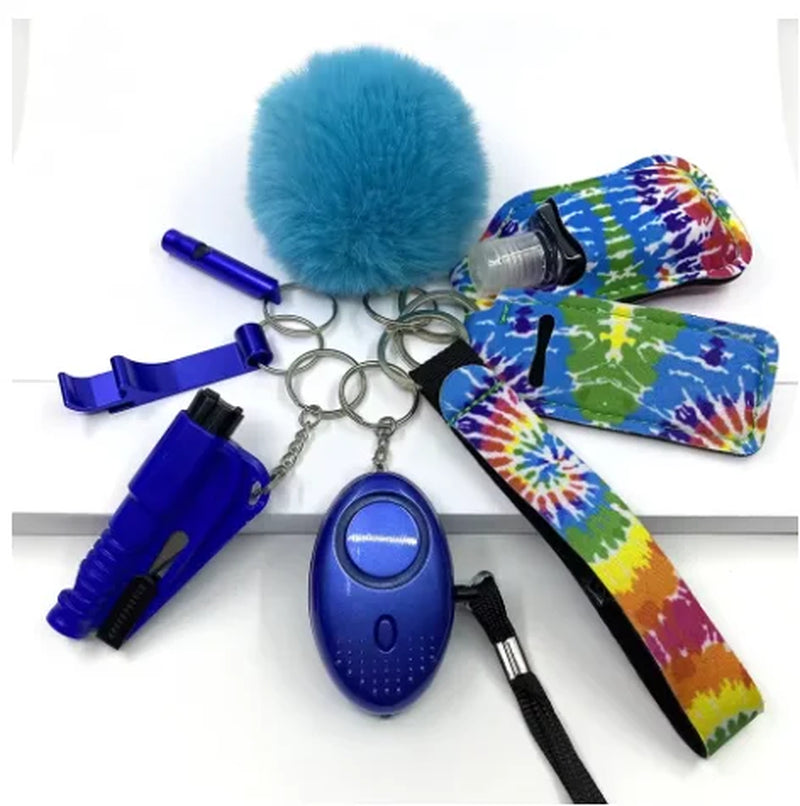 Safety Keychain Full Set, Self Defense Security Keychain Set with Personal Alarm Protective Keychain Accessories for Women Girls