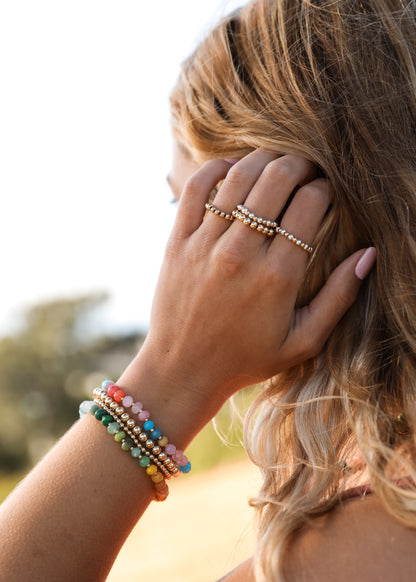 Natural Gemstone Bracelet + 14k Gold Filled Toggle : Key West