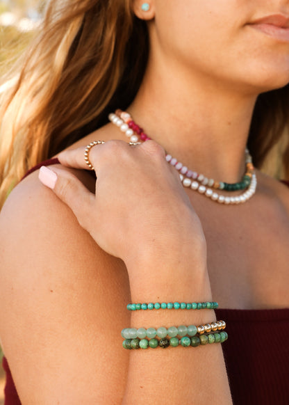 Natural Gemstone Necklace + 14k Gold Filled Toggle : Sedona