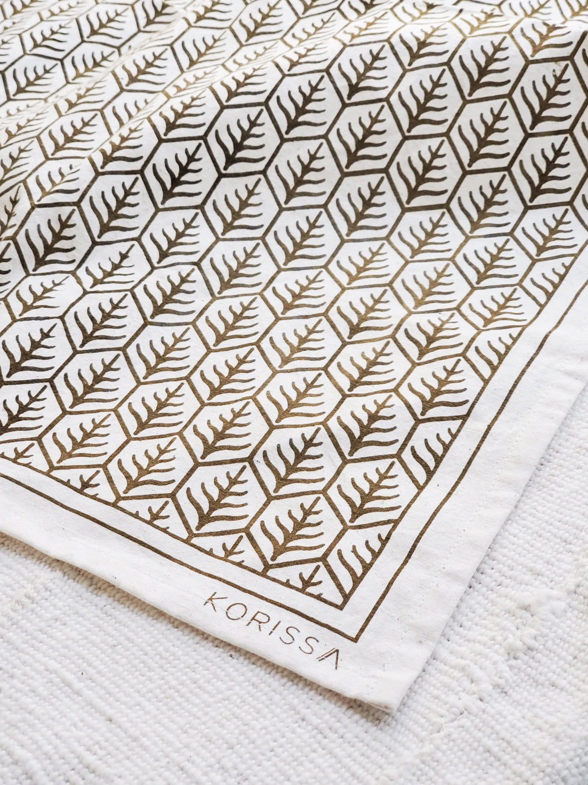 KORISSA Hand Screen Printed Tea Towel - Set of 2
