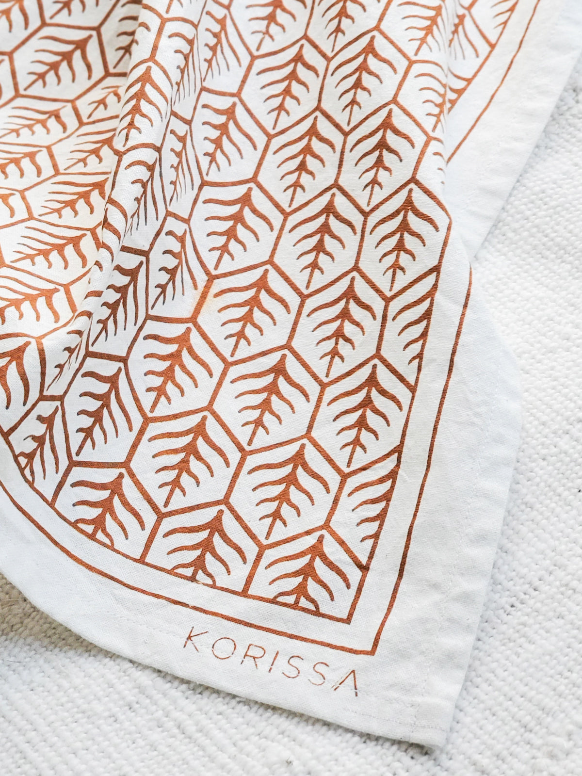 KORISSA Hand Screen Printed Tea Towel - Set of 2