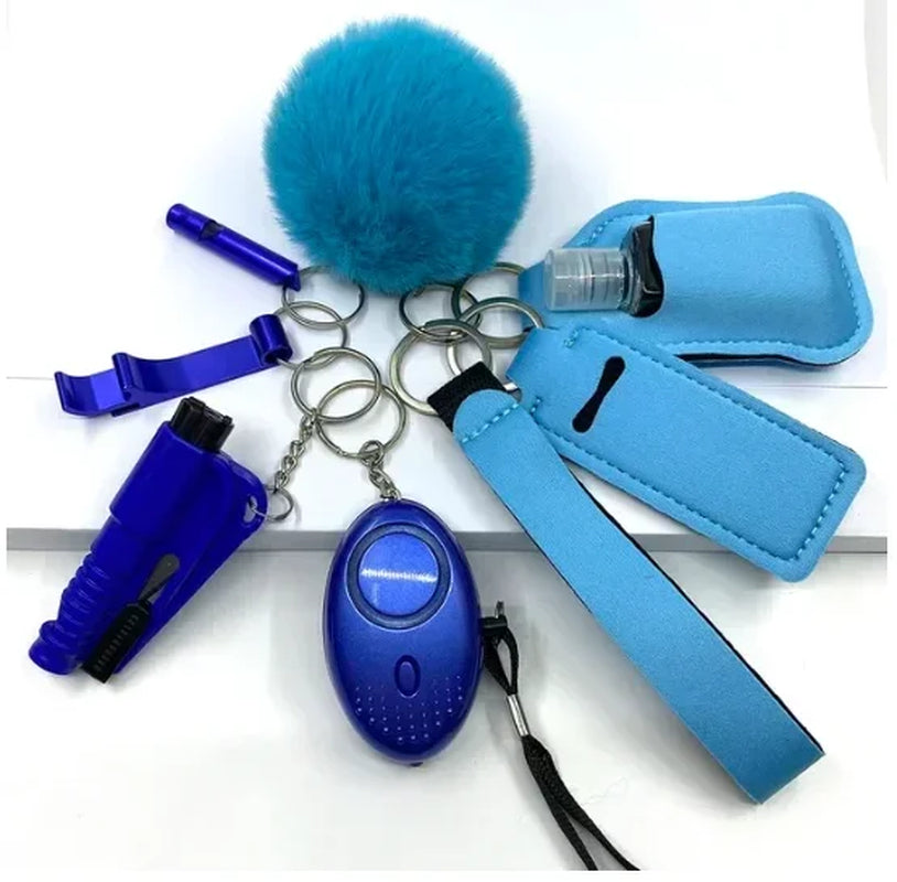 Safety Keychain Full Set, Self Defense Security Keychain Set with Personal Alarm Protective Keychain Accessories for Women Girls