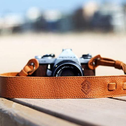 STRAPS Classic Leather Camera Strap | 17.5" Full-Grain Leather with Suede Backing, Fits DSLR & SLR Cameras