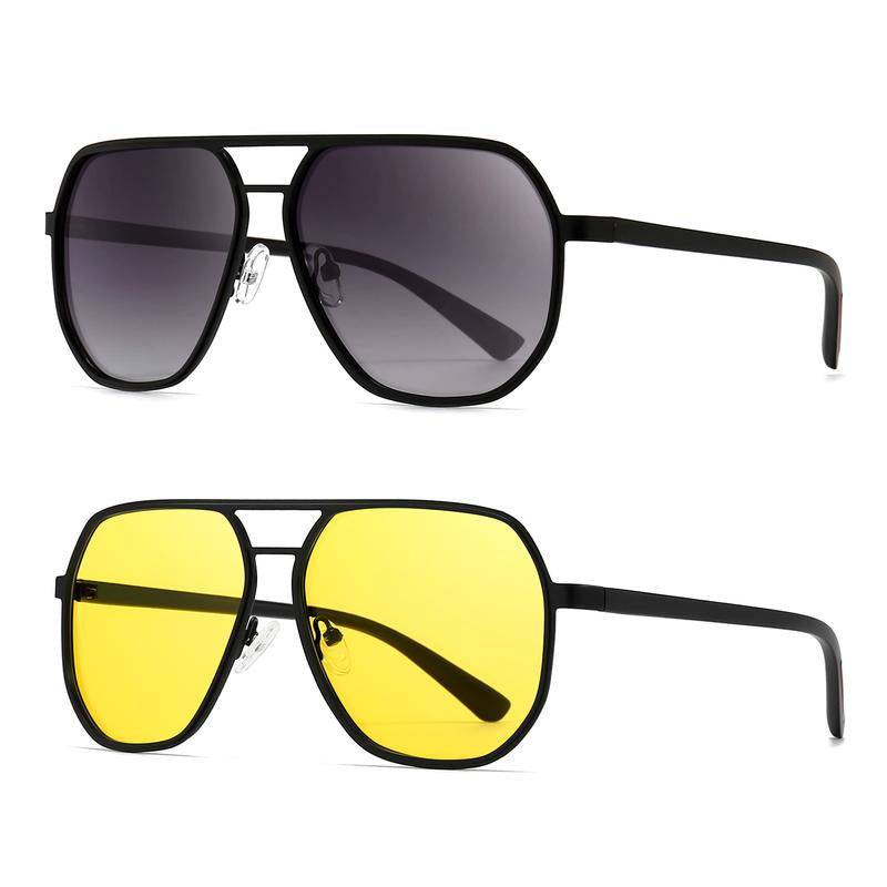〖Dealsforyoudays〗Sungait Polygon Aviator Sunglasses for Men Polarized Trendy Square Sun Glasses Retro Pilot Shades UV Protection