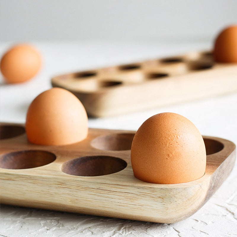 Blak Hom Japanese style Wooden Double Row Egg Storage