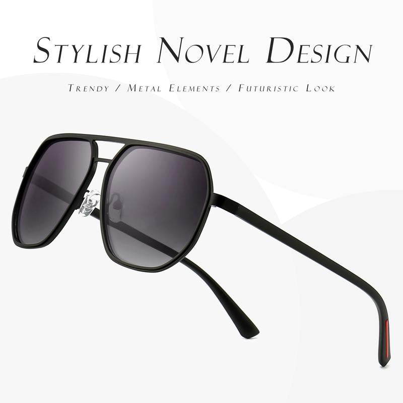 〖Dealsforyoudays〗Sungait Polygon Aviator Sunglasses for Men Polarized Trendy Square Sun Glasses Retro Pilot Shades UV Protection