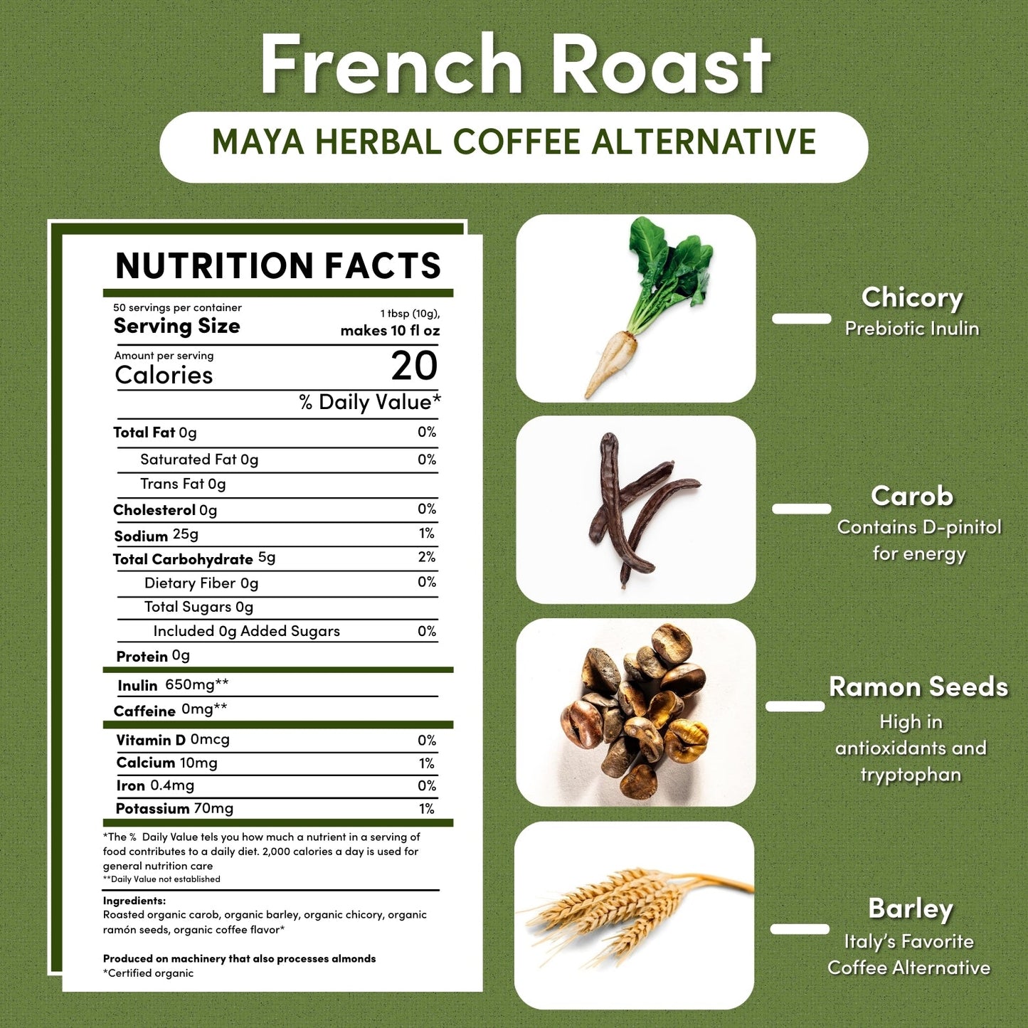 French Roast Chicory Herbal Coffee