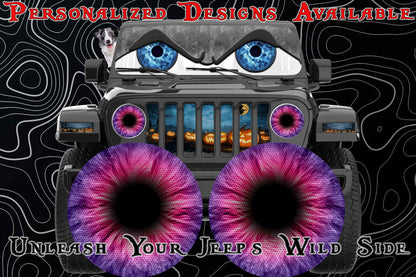 purple and pink headlight decal