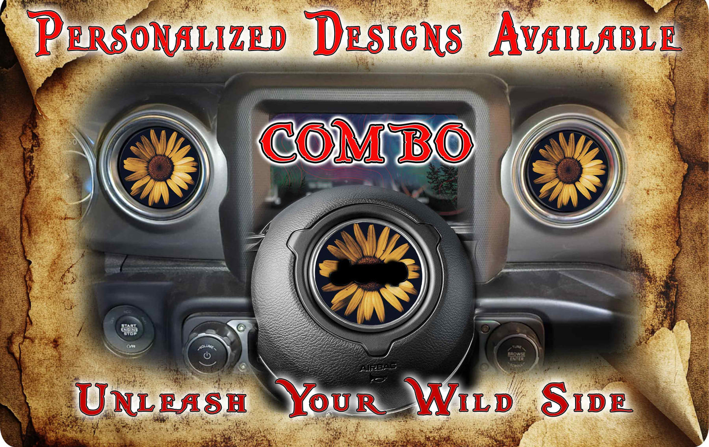 Steering wheel decalsunflower