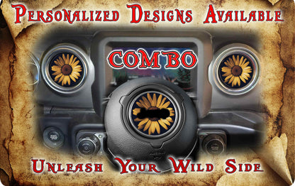 Steering wheel decalsunflower