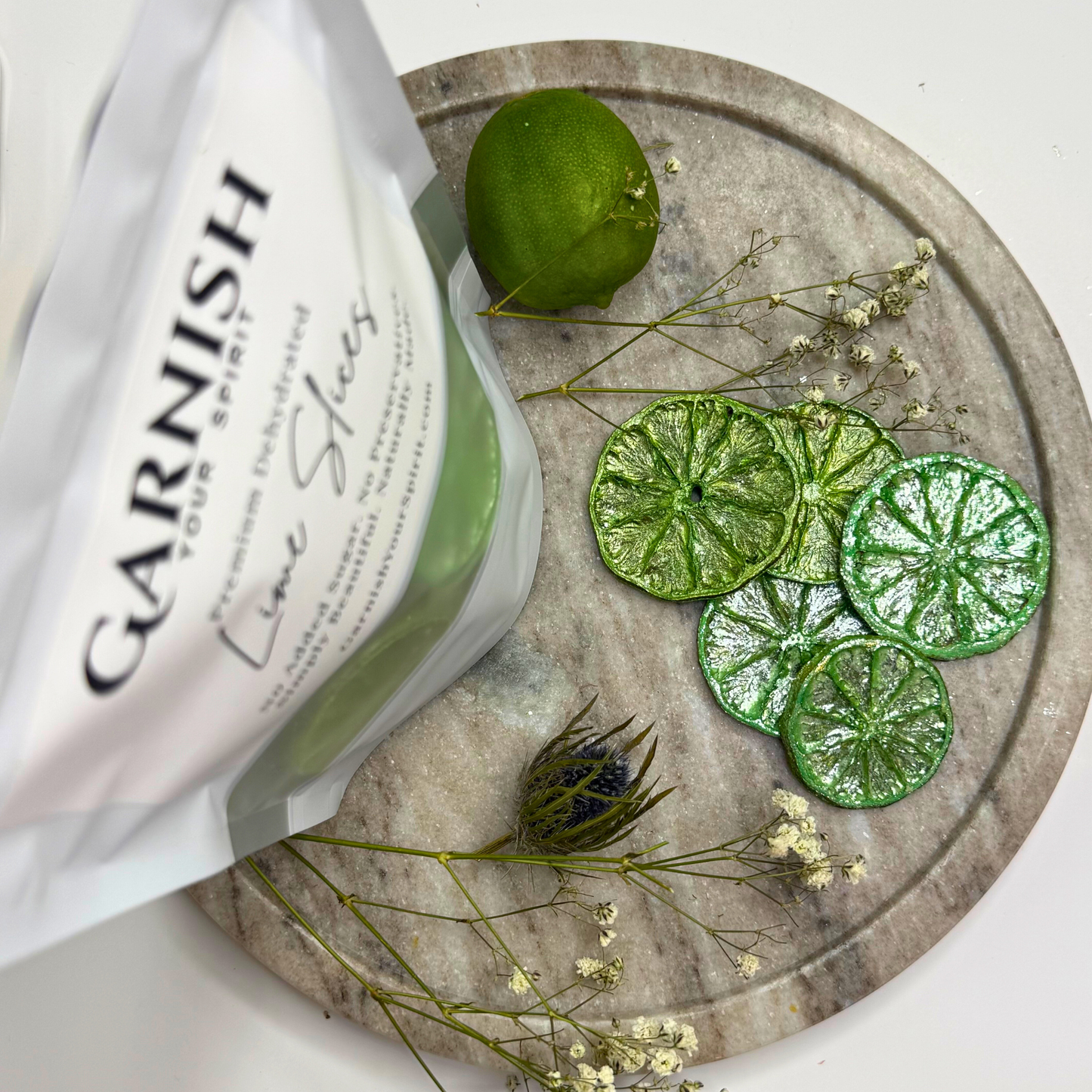 Wicked Inspired Pink and Green Luster Dust Dried Lime Garnish Set 2 Pack