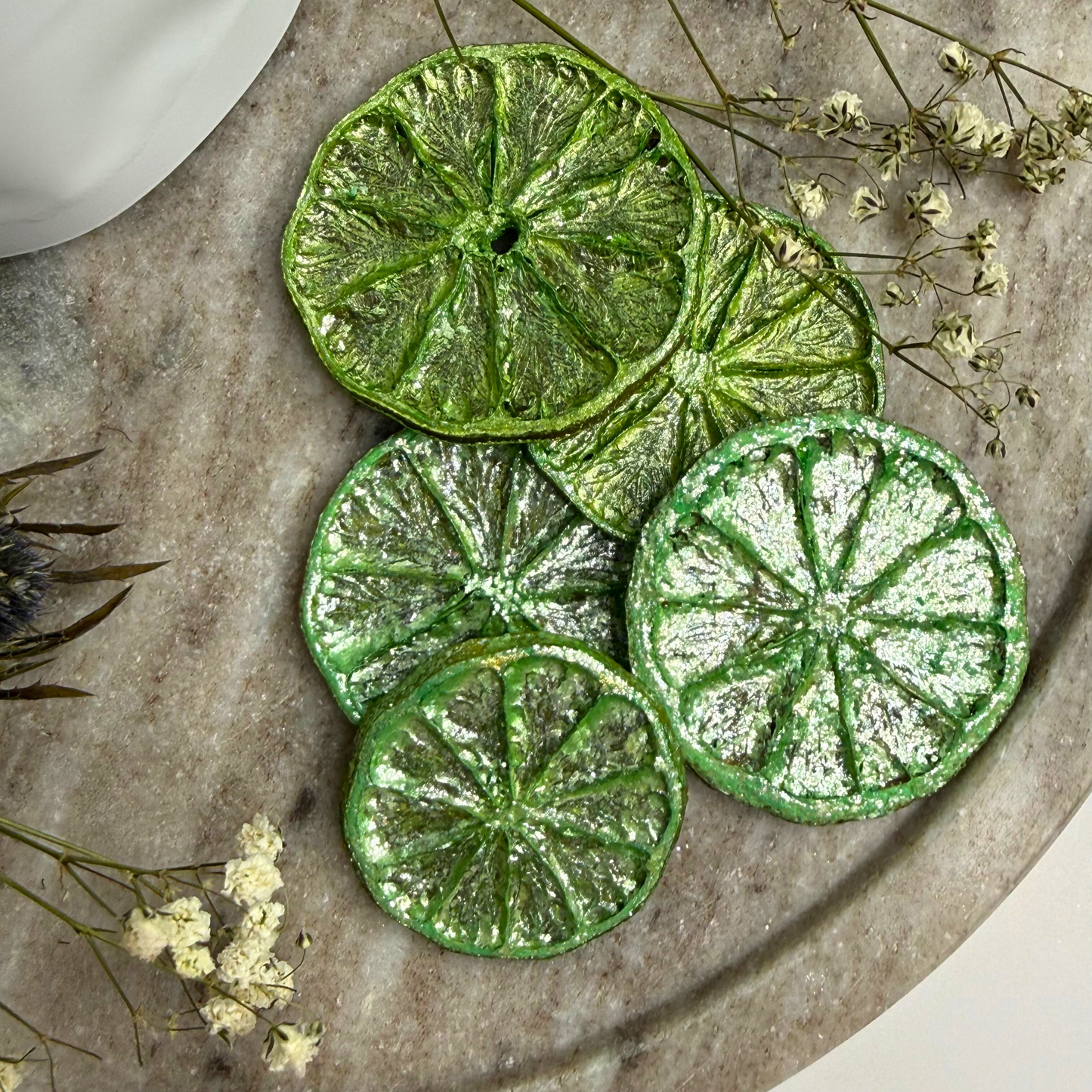 Wicked Inspired Pink and Green Luster Dust Dried Lime Garnish Set 2 Pack