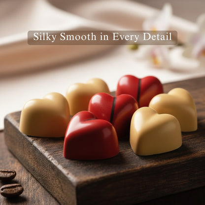 Andy Anand White Chocolate Heart Gift Box, 24 pc, 60% Cocoa – Gluten-Free, Silky Smooth, Valentine's Day, Anniversary & Special Gift