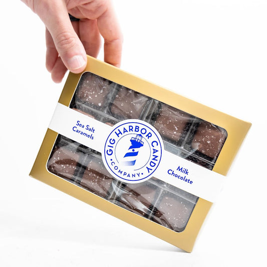 MILK CHOCOLATE SEA SALT CARAMELS - 12pc