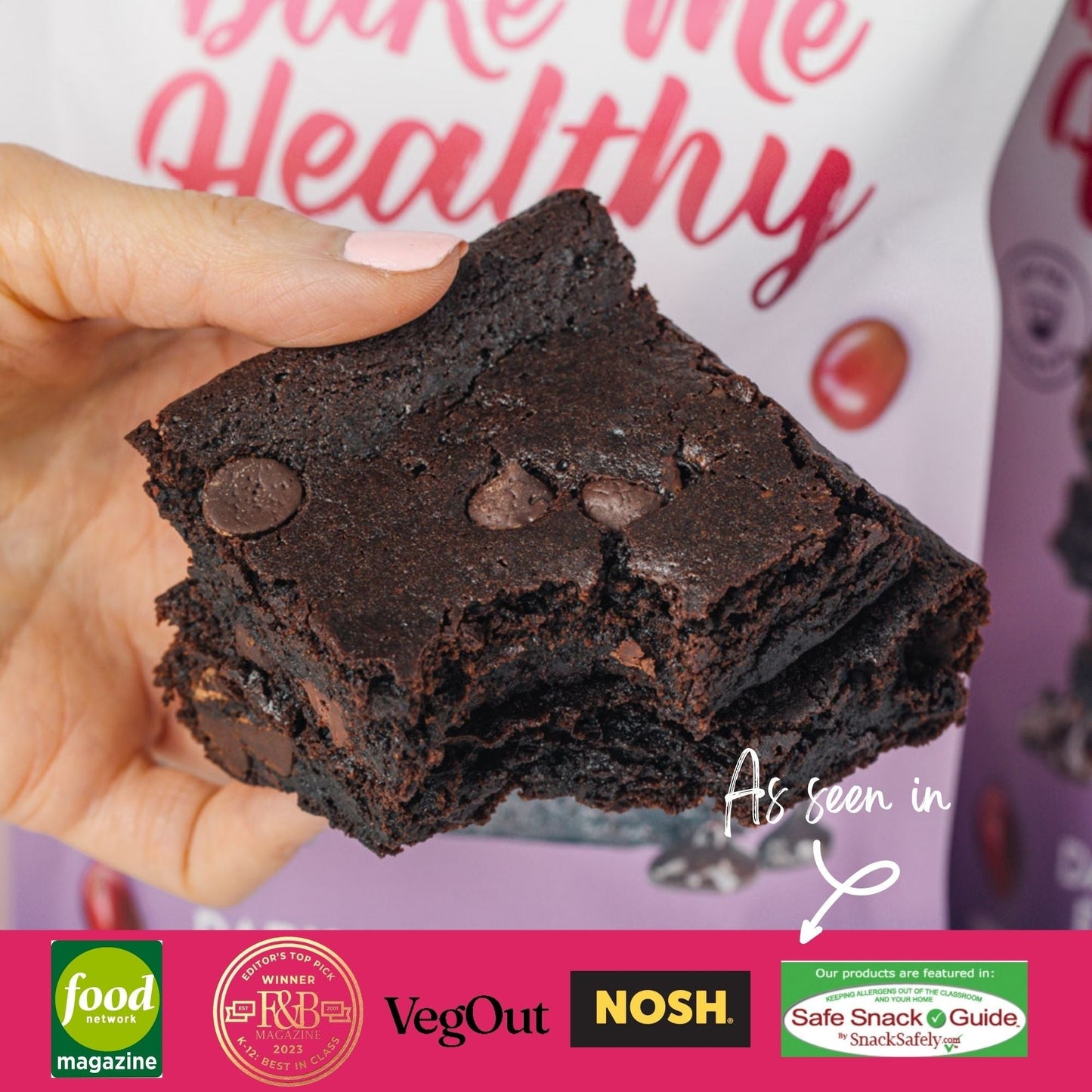 Bake Me Healthy Dark Chocolate Fudgy Brownie Plant-Based Baking Mix