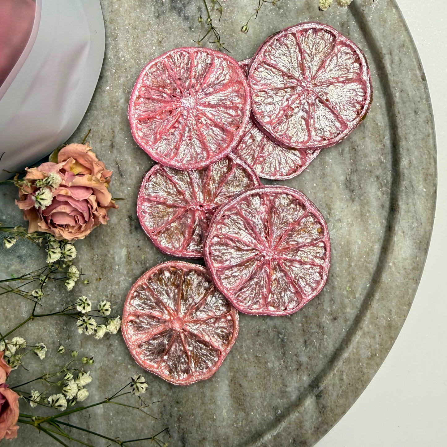 Sparkle Pink Luster Dust Dried Decorative Lime Garnish