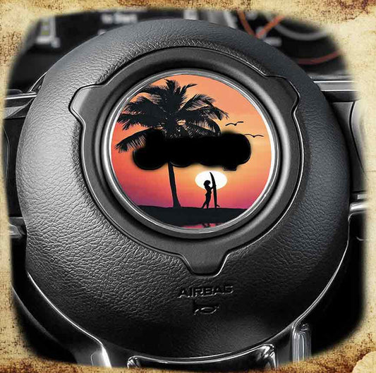 Steering wheel decal Surfs up