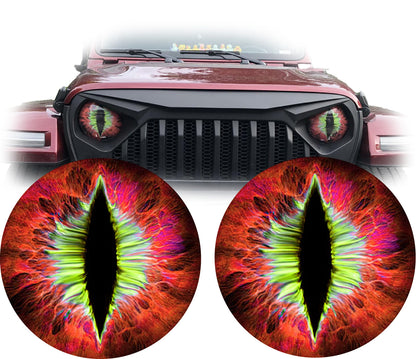 Red and green cat eyes