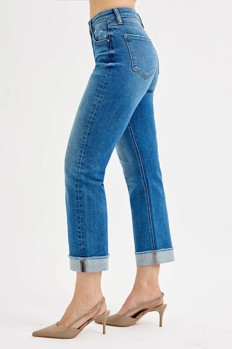 RISEN Jeans - Full Size High Rise Boyfriend Fit Ankle Jeans