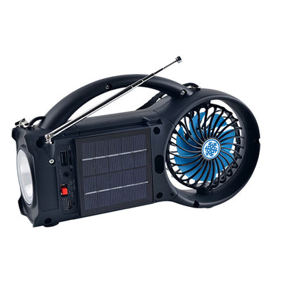 Solar Power Bluetooth Speaker with FM Radio / LED Torch Light / Fan (SC-1073ERF)
