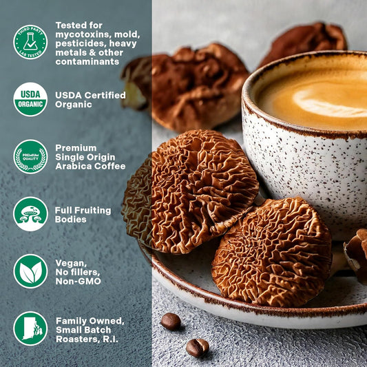 Decaffeinated Red Reishi & Chaga Mushroom Coffee Adaptogens Blend