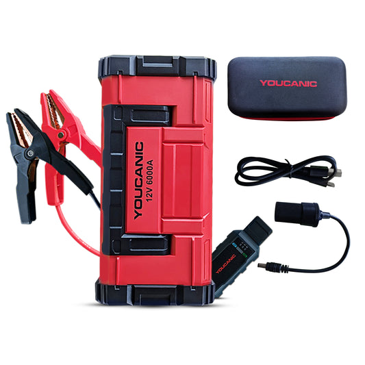 YOUCANIC Pro 6000A Jump Starter - Powerful Car Battery Booster, Power Bank, & Smart Safety Features