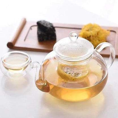 Wilmax Porcelain Thermo Glass Teapot 20 Fl Oz | High temperature and shock resistant
