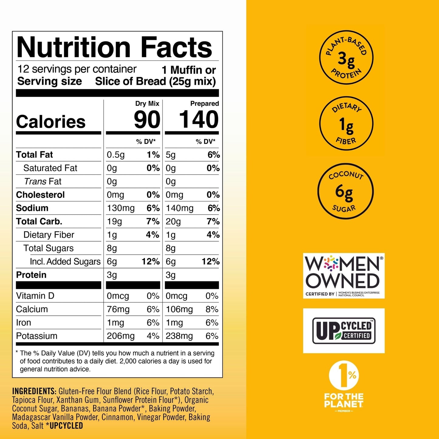 Bake Me Healthy Banana Bread & Muffin Plant-Based Baking Mix