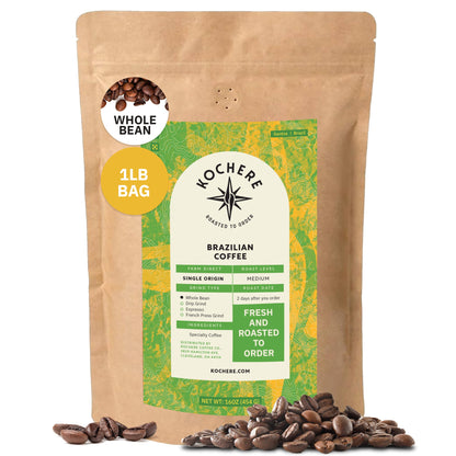 Kochere Coffee Brazilian Santos Medium Roast - Smooth, Elegant, Cocoa Notes