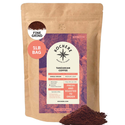 Kochere Coffee Tanzanian Mbeya AB Medium-Light Roast - Pear, Floral, Jasmine Notes