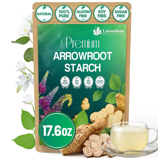 Premium Arrowroot Starch Powder – 17.6oz Resealable Bag, Gluten-Free, Non-GMO, Premium Plant-Based Thickener for Cooking, Baking & Frying.