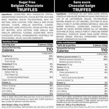 Andy Anand Chef Collection Sugar Free Chocolate Truffles – 15 Pcs, 60% Belgian Chocolate (Cocoa Butter), Gluten-Free, Diabetic-Friendly, Gift Boxed