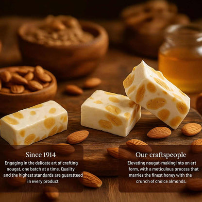 Andy Anand Chocolatier Sugar & Gluten Free Almond Brittle Nougat - Made in Europe Gluten Free Diabetic Friendly Nougat Candy, Unforgettable Flavor,Bite With Italian Nougat Brittle (7 Oz)