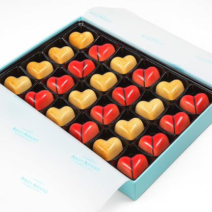 Andy Anand Gluten-Free 60% White Chocolate Heart Gift Box – 24 Silky Smooth Pieces | Luxury Gift for Her or Him | Perfect for Valentine’s, Anniversaries & Special Occasions