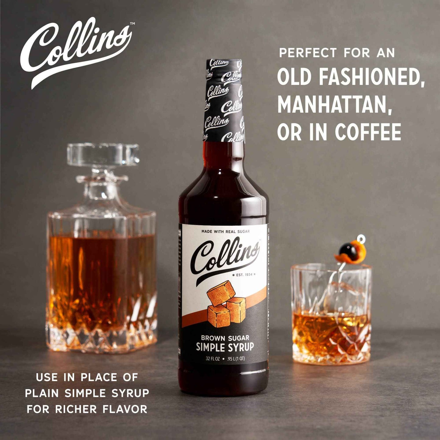 Real Brown Sugar Cocktail Simple Syrup 32 oz