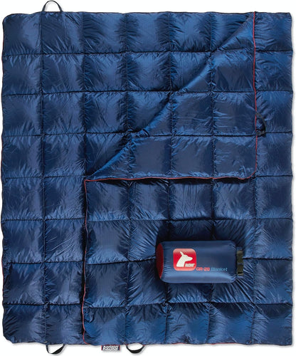 down Camping Blanket - Outdoor Travel Quilt | Sustainable, Insulated, Lightweight & Warm Gear for Sleep, Camping, Stadium, Hiking & Festivals | Water Resistant, Packable & Compact