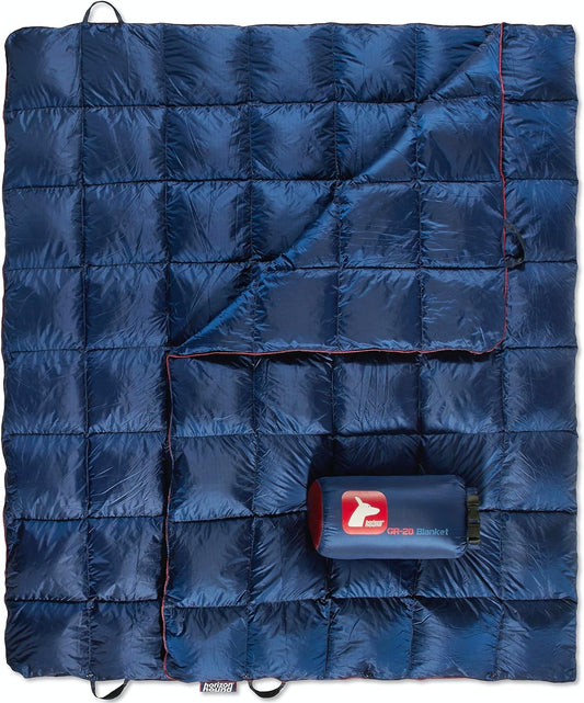 down Camping Blanket - Outdoor Travel Quilt | Sustainable, Insulated, Lightweight & Warm Gear for Sleep, Camping, Stadium, Hiking & Festivals | Water Resistant, Packable & Compact