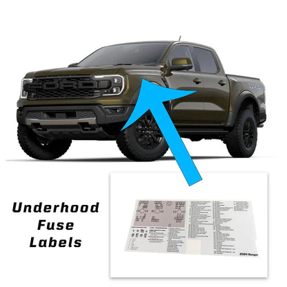 Printed Series Underhood Fuse Box Lid Labels - 2024+ Ranger