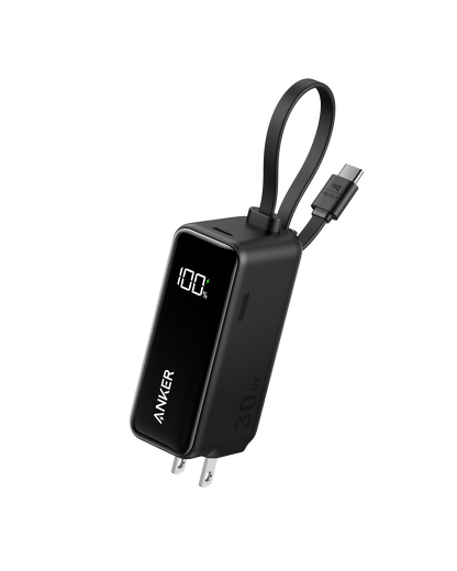 Anker Power Bank (30W, 5k,  Fusion, Built-In USB-C Cable)