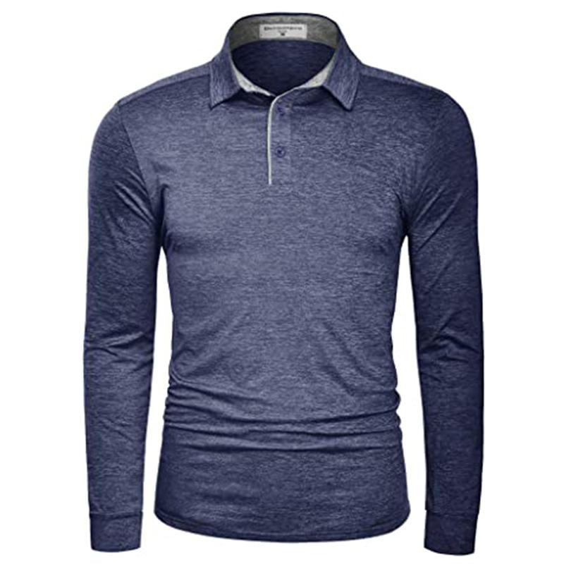 Men'S Solid Shirts New Style Casual Tshirts Polyester Henley Golf Polo Quick Dry Breathable Anit-Wrinkle Full Long Sleeve T-Shrit Tops New Arrival Summer Autumn Tee Menswear Underwear Plain Fabric