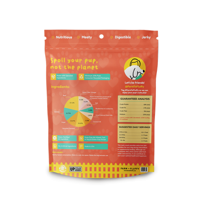 Farm To Fluffy Grass-Fed Beef Dog Treats, Antibiotic Free, Sustainable Bag - 5 oz