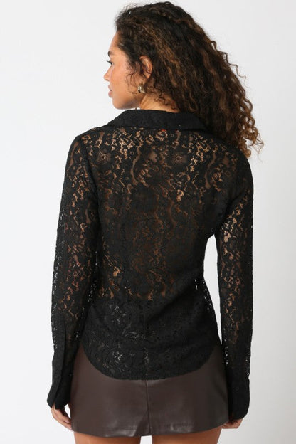 Chandler Lace Button Down