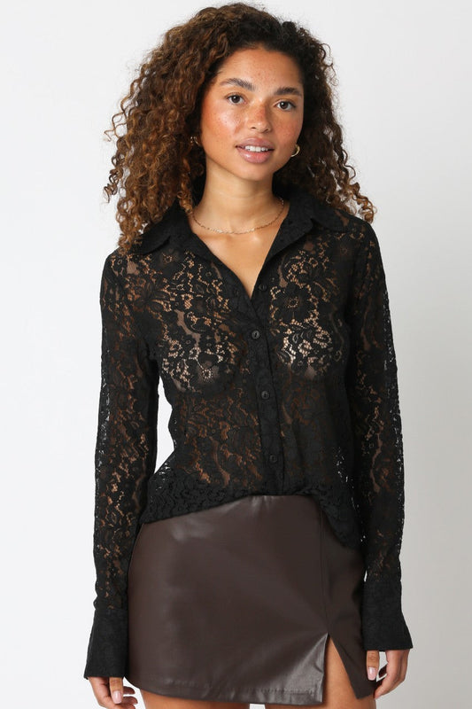 Chandler Lace Button Down