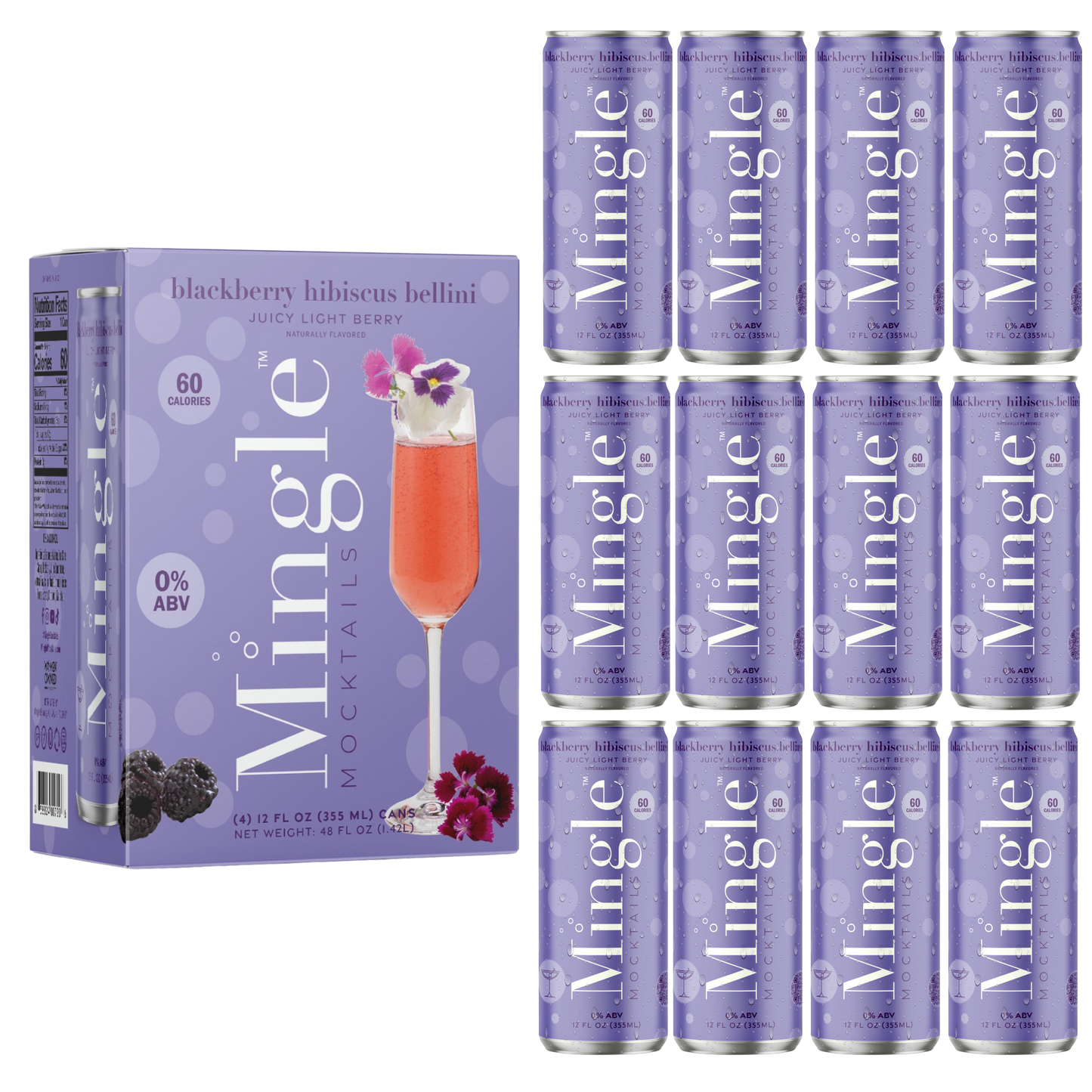 Blackberry Hibiscus Bellini by Mingle Mocktails - Non Alcoholic Beverages