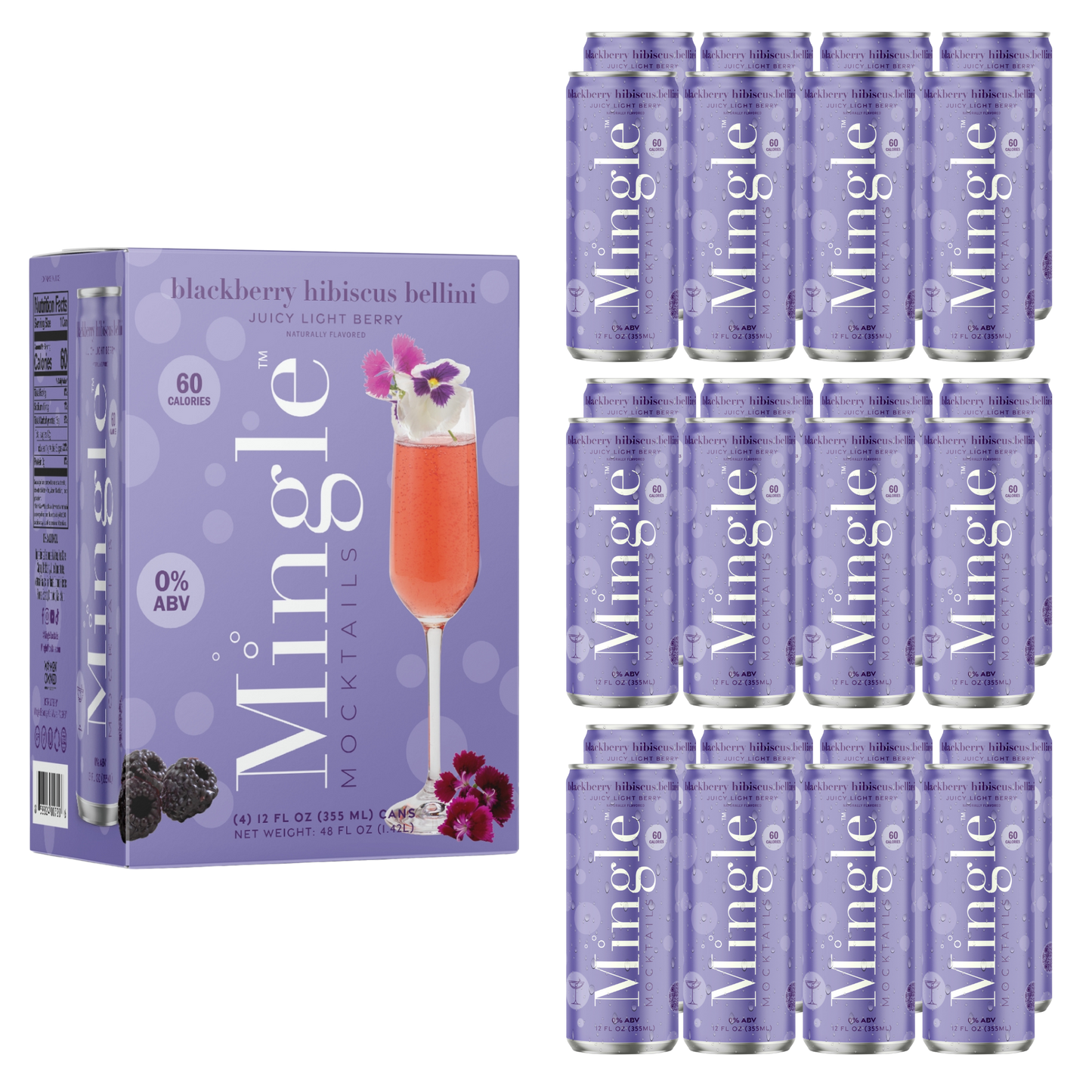 Blackberry Hibiscus Bellini by Mingle Mocktails - Non Alcoholic Beverages